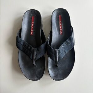 Prada Black Flip-Flops